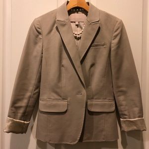 EUC 2 piece Banana Republic tan suit blazer skirt.